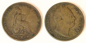 1 Farthing Regno Unito  Rame Guglielmo IV (1765-1837)