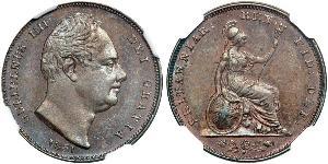 1 Farthing Regno Unito  Rame Guglielmo IV (1765-1837)
