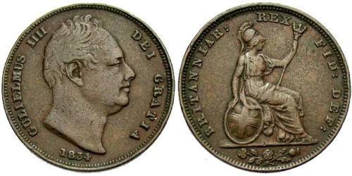 1 Farthing Regno Unito  Rame Guglielmo IV (1765-1837)