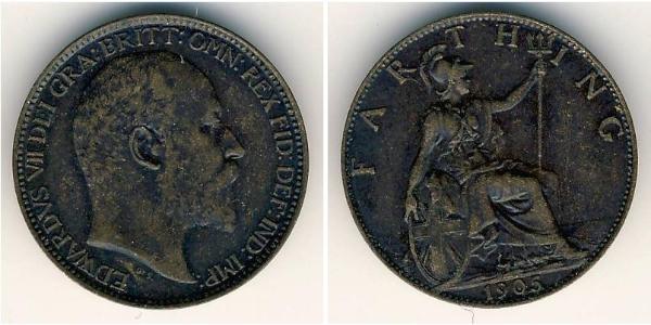 1 Farthing Regno Unito  Rame Edoardo VII (1841-1910)