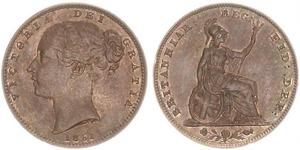 1 Farthing Regno Unito di Gran Bretagna e Irlanda (1801-1922) Rame Vittoria (1819 - 1901)