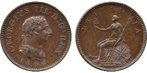 1 Farthing Regno Unito di Gran Bretagna e Irlanda (1801-1922) Rame Giorgio III (1738-1820)