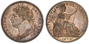 1 Farthing Regno Unito di Gran Bretagna e Irlanda (1801-1922) Rame Giorgio IV (1762-1830)