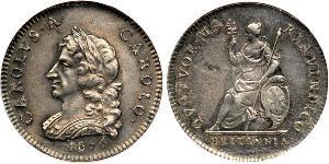 1 Farthing 英格兰王国 銀 查理二世 (英格兰) (1630 - 1685)