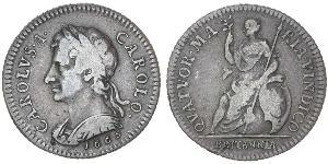 1 Farthing 英格兰王国 銀 查理二世 (英格兰) (1630 - 1685)