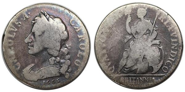 1 Farthing 英格兰王国 銀 查理二世 (英格兰) (1630 - 1685)