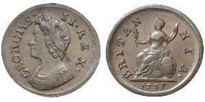 1 Farthing 大不列顛王國 (1707 - 1800) 銅 乔治二世 (大不列颠) (1683 - 1760)