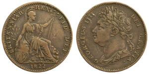 1 Farthing 大不列颠及爱尔兰联合王国 (1801 - 1922) 銅 喬治四世 (1762-1830)