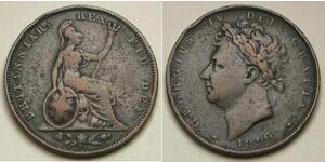 1 Farthing 大不列颠及爱尔兰联合王国 (1801 - 1922) 銅 喬治四世 (1762-1830)