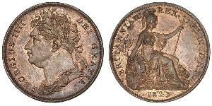 1 Farthing 大不列颠及爱尔兰联合王国 (1801 - 1922) 銅 喬治四世 (1762-1830)