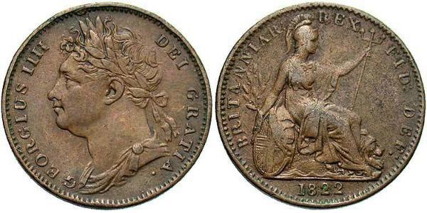 1 Farthing 大不列颠及爱尔兰联合王国 (1801 - 1922) 銅 喬治四世 (1762-1830)
