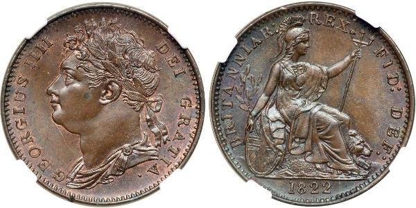 1 Farthing 大不列颠及爱尔兰联合王国 (1801 - 1922) 銅 喬治四世 (1762-1830)