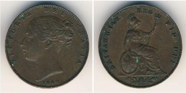 1 Farthing 大不列颠及爱尔兰联合王国 (1801 - 1922) 銅 维多利亚 (英国君主)