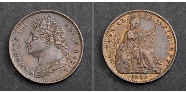 1 Farthing 大不列颠及爱尔兰联合王国 (1801 - 1922) 銅 喬治四世 (1762-1830)