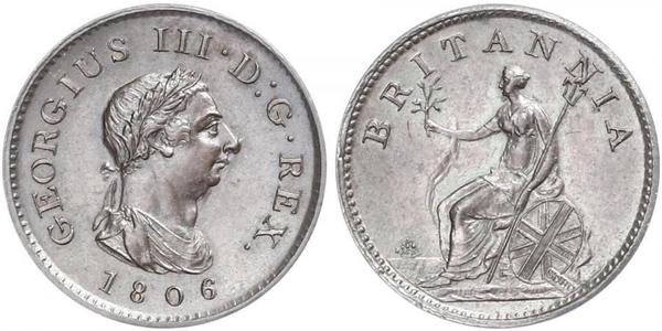 1 Farthing 大不列颠及爱尔兰联合王国 (1801 - 1922) 銅 喬治三世 (1738-1820)