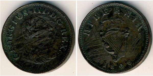 1 Farthing 爱尔兰共和国 銅 喬治三世 (1738-1820)