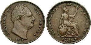 1 Farthing 英国 銅 威廉四世 (英國)
