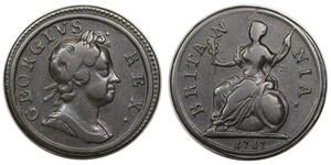 1 Farthing 英国 銅 