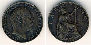 1 Farthing 英国 銅 爱德华七世 (1841-1910)