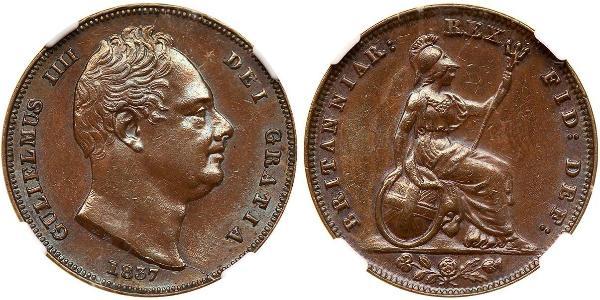 1 Farthing 英国 銅 威廉四世 (英國)