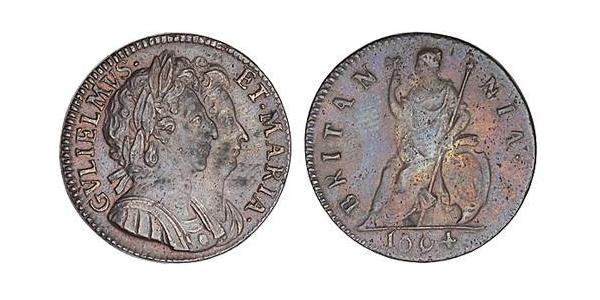 1 Farthing 英格兰王国 銅 威廉三世 (奥兰治)
