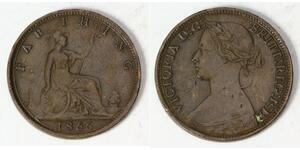 1 Farthing 大不列颠及爱尔兰联合王国 (1801 - 1922) 青铜 维多利亚 (英国君主)