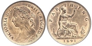 1 Farthing 大不列颠及爱尔兰联合王国 (1801 - 1922) 青铜 维多利亚 (英国君主)