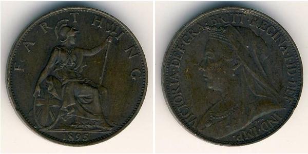 1 Farthing 大不列颠及爱尔兰联合王国 (1801 - 1922) 青铜 维多利亚 (英国君主)