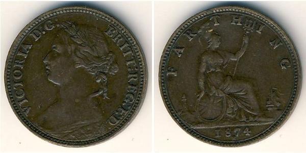 1 Farthing 大不列颠及爱尔兰联合王国 (1801 - 1922) 青铜 维多利亚 (英国君主)
