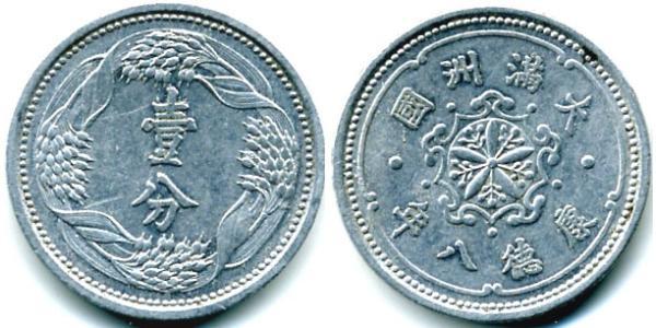1 Fen Manchukuo Aluminio 
