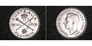 1 Florin Australie (1939 - ) Argent George VI (1895-1952)