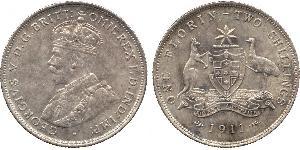 1 Florin Australie (1939 - ) Argent George V (1865-1936)