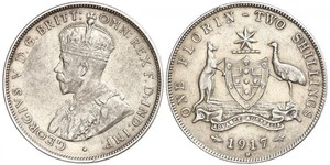 1 Florin Australie (1939 - ) Argent George V (1865-1936)