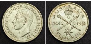 1 Florin Australie (1939 - ) Argent George VI (1895-1952)