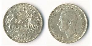 1 Florin Australie (1939 - ) Argent George VI (1895-1952)