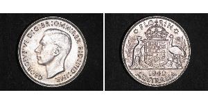 1 Florin Australie (1939 - ) Argent George VI (1895-1952)