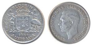 1 Florin Australie (1939 - ) Argent George VI (1895-1952)