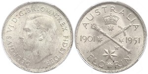 1 Florin Australie (1939 - ) Argent George VI (1895-1952)