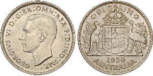 1 Florin Australie (1939 - ) Argent George VI (1895-1952)