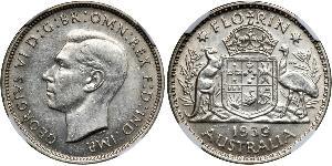 1 Florin Australie (1939 - ) Argent George VI (1895-1952)