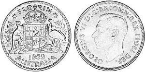 1 Florin Australie (1939 - ) Argent George VI (1895-1952)