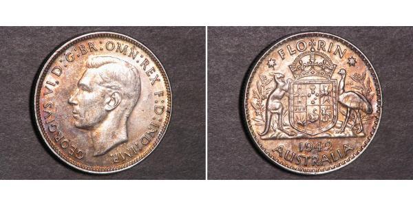 1 Florin Australie (1939 - ) Argent George VI (1895-1952)