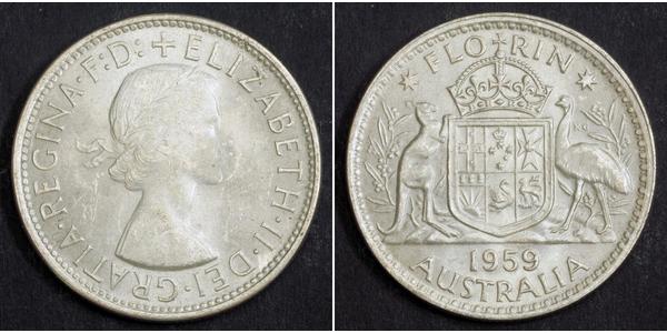 1 Florin Australie (1939 - ) Argent Elizabeth II (1926-2022)