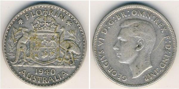 1 Florin Australie (1939 - ) Argent George VI (1895-1952)