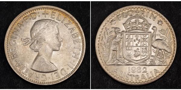 1 Florin Australie (1939 - ) Argent Elizabeth II (1926-2022)