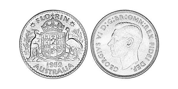 1 Florin Australie (1939 - ) Argent George VI (1895-1952)