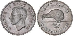 1 Florin Nouvelle-Zélande Argent George VI (1895-1952)