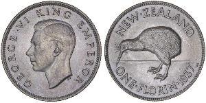 1 Florin Nouvelle-Zélande Argent George VI (1895-1952)