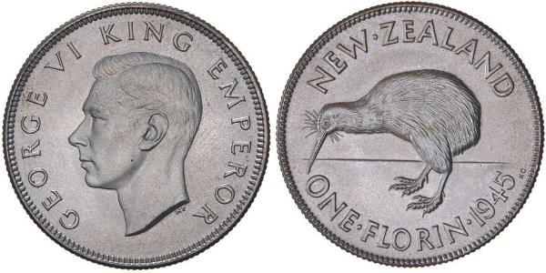 1 Florin Nouvelle-Zélande Argent George VI (1895-1952)