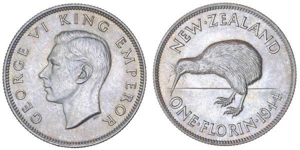 1 Florin Nouvelle-Zélande Argent George VI (1895-1952)